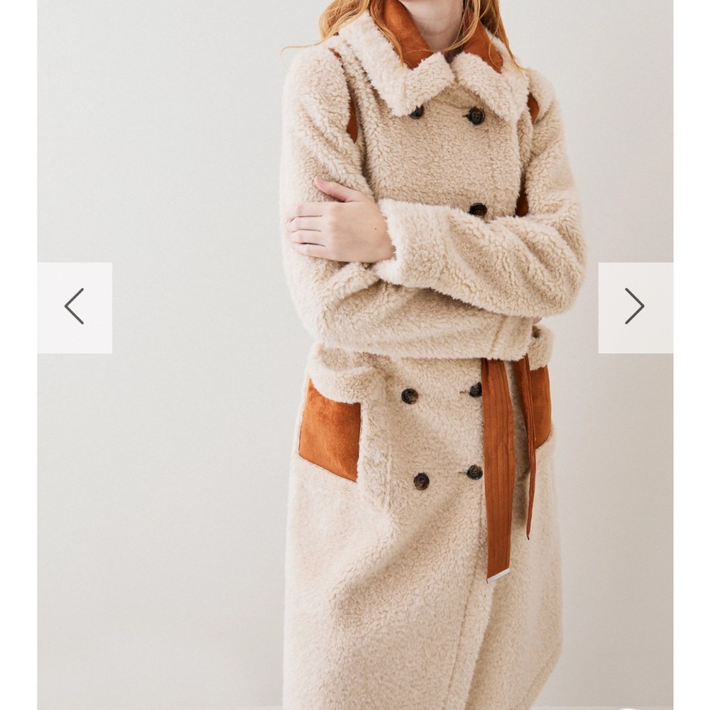 Karen Millen Sherpa teddy coat - Picture 2 of 10